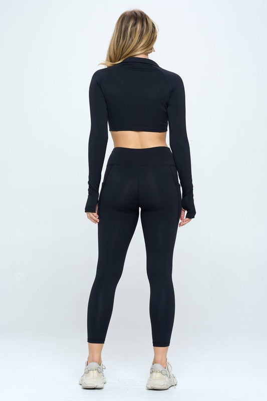 Shop Women's Long Sleeve Activewear Co-ord Set Top and Leggings , Activewear Set, USA Boutique