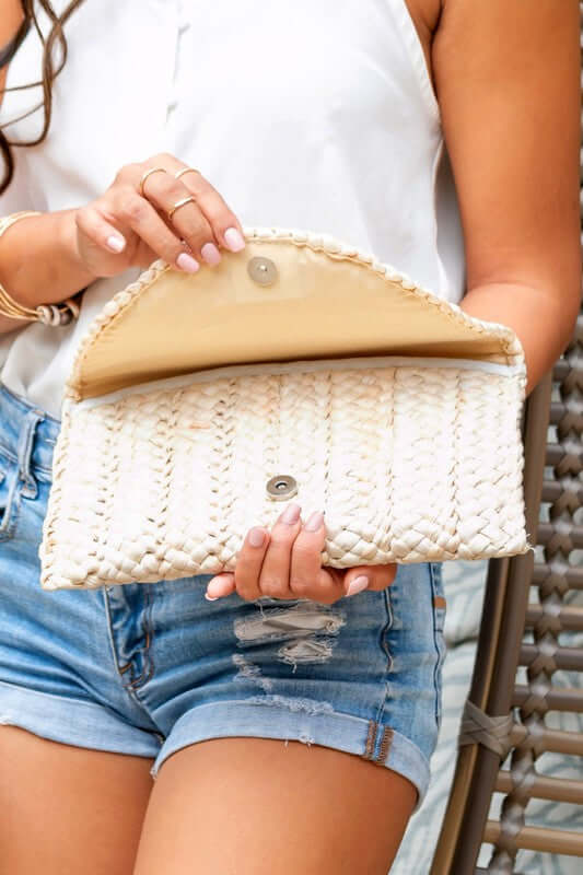 Summer Fold Over Straw Clutch - Chic & Versatile, Clutches, $ 42.95, A Moment Of Now™