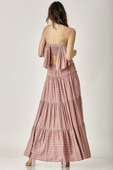 Shop Dusty Rose Pin Stripe Print Tube Maxi Dress | Shop Boutique Clothing, Dresses, USA Boutique
