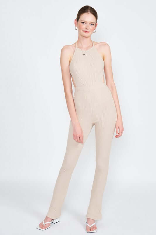 Halter Neck Jumpsuit with Open Back, Jumpsuits & Rompers, $ 92.95, A Moment Of Now™