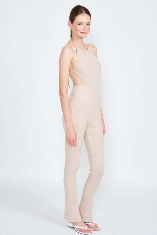 Halter Neck Jumpsuit with Open Back, Jumpsuits & Rompers, $ 92.95, A Moment Of Now™