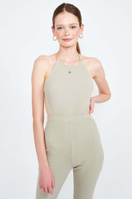 Halter Neck Jumpsuit with Open Back, Jumpsuits & Rompers, $ 92.95, A Moment Of Now™