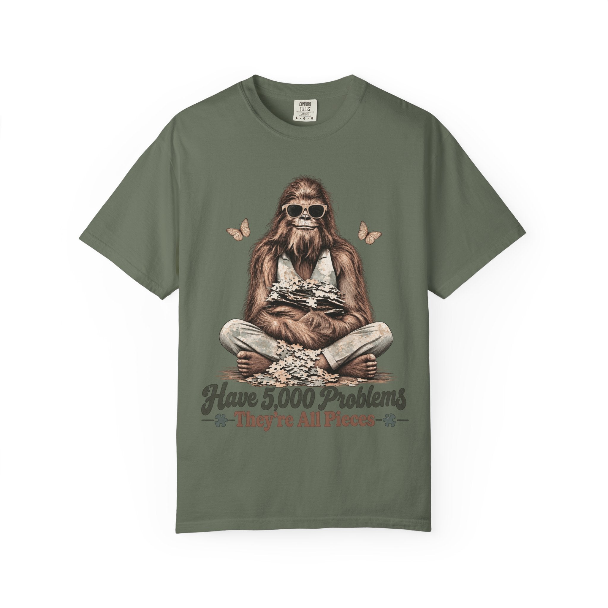 Bigfoot Puzzle Lover T-Shirt – Have 5,000 Problems, They're All Pieces