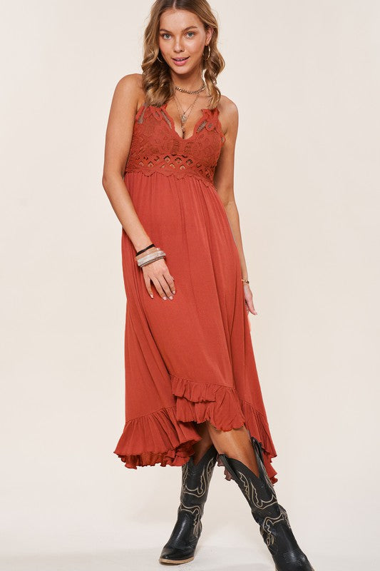 Shop Boho Crochet Lace Maxi Dress | Women's Boutique Clothing In USA, Dresses, USA Boutique