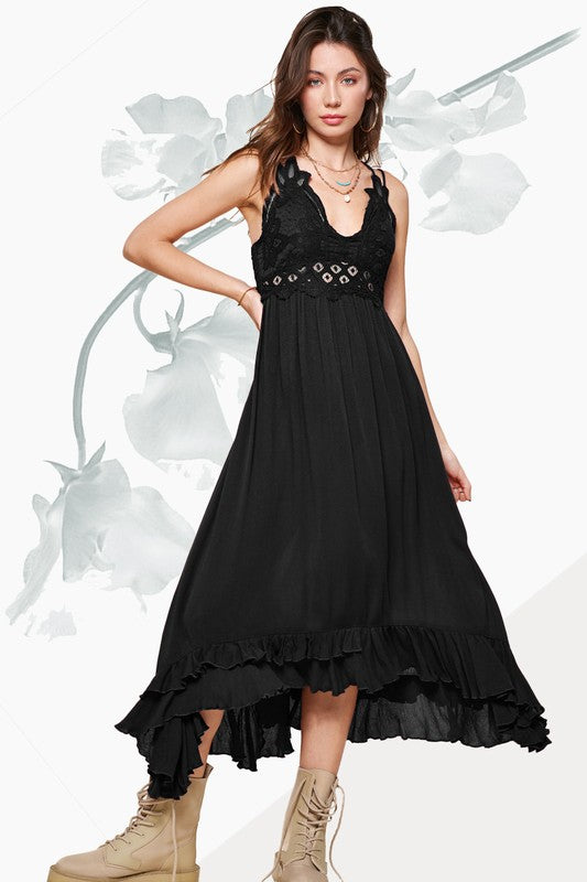 Shop Boho Crochet Lace Maxi Dress | Women's Boutique Clothing In USA, Dresses, USA Boutique