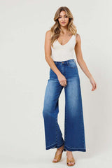 Shop Women's Medium Stone Blue High Waisted Wide Leg Jeans | USA Boutique, Jeans, USA Boutique