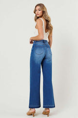 Shop Women's Medium Stone Blue High Waisted Wide Leg Jeans | USA Boutique, Jeans, USA Boutique