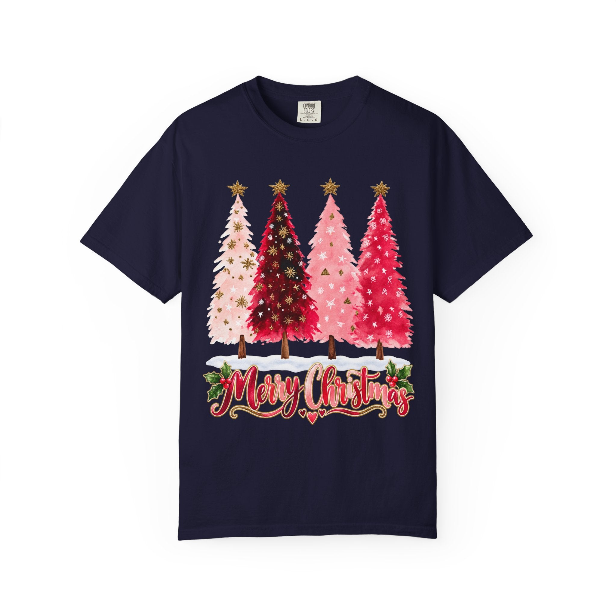 Merry Christmas Pink Tree T-Shirt - t-shirt product image 10