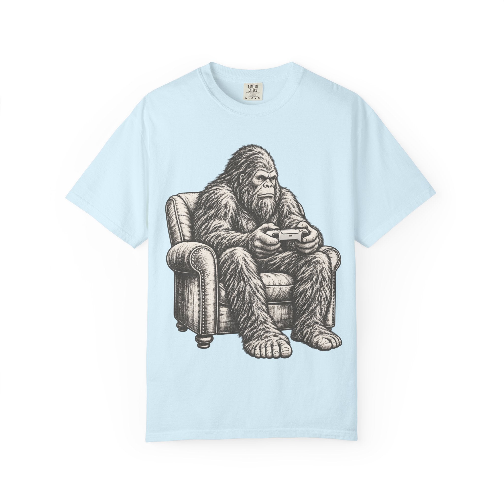 Bigfoot Gamer T-Shirt — Sasquatch gaming Comfort Colors® 1717 graphic tee, product image 12