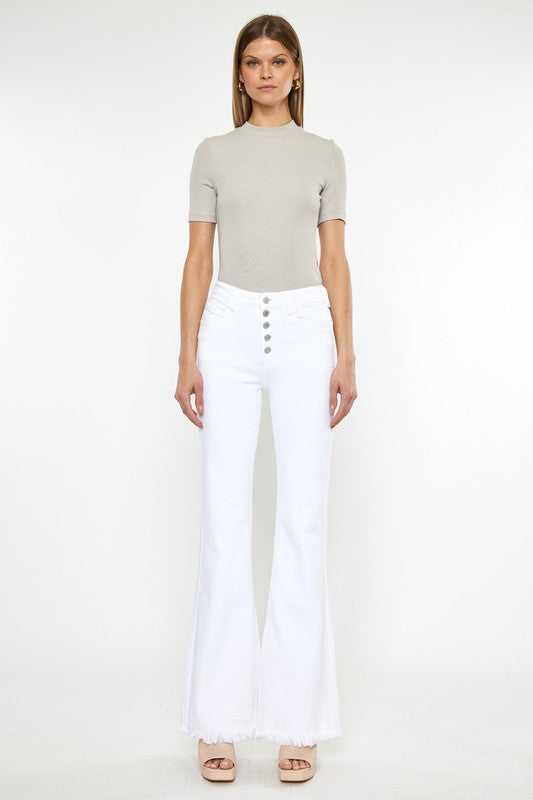 White High Rise White Flare Jeans, Kan Can USA, $ 89.95