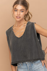 Shop Mineral Washed Rhinestone Tank, , USA Boutique