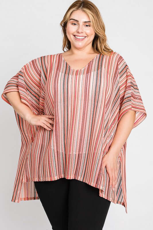 Shop Colorful Oversized Strip Poncho For Women | Shop Boutique Clothing , Ponchos, USA Boutique