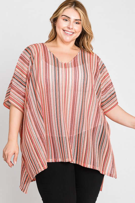 Colorful Oversized Strip Poncho for Adventurous Women, Ponchos, $ 66.95, A Moment Of Now™
