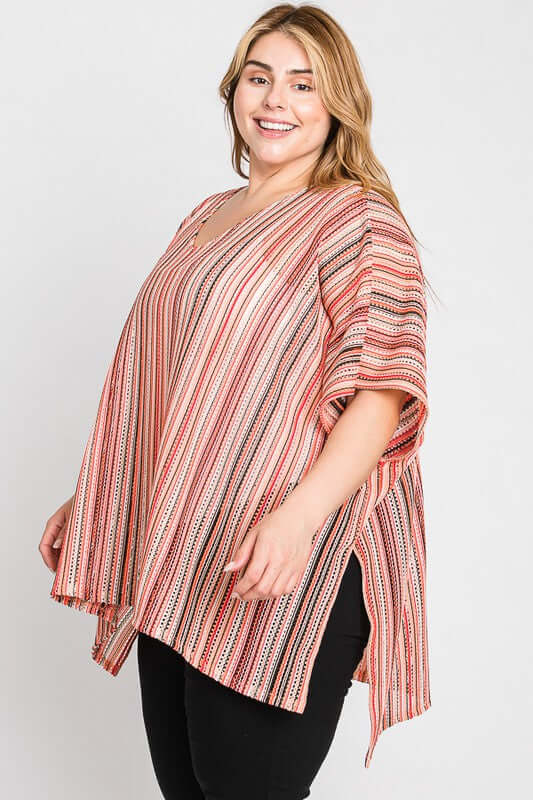 Colorful Oversized Strip Poncho for Adventurous Women, Ponchos, $ 66.95, A Moment Of Now™