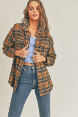 Brown Plaid Flannel Shacket