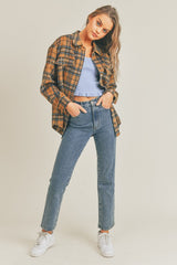 Brown Plaid Flannel Shacket