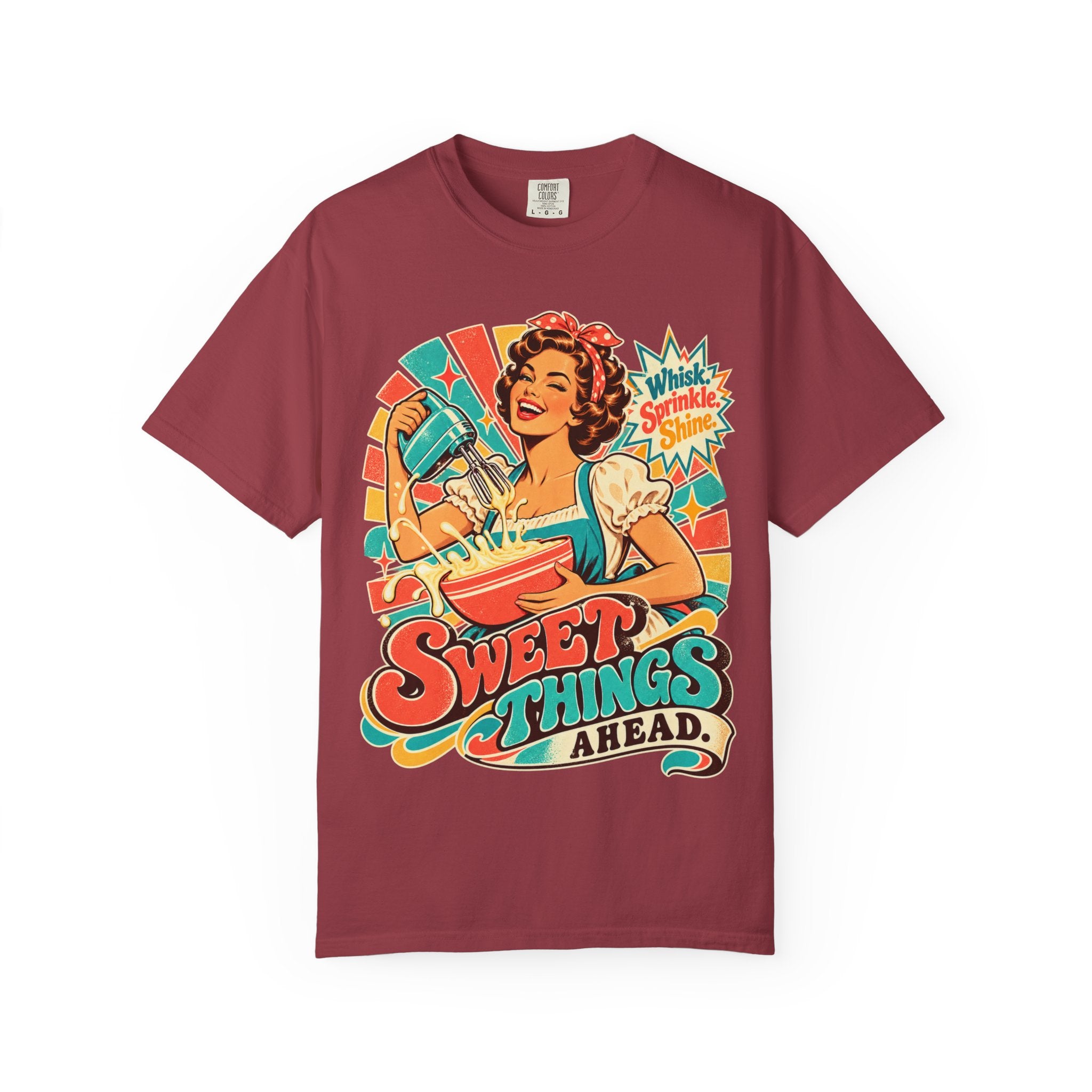 Sweet Things Ahead Retro Baking T-Shirt | Vintage Baker Graphic Tee