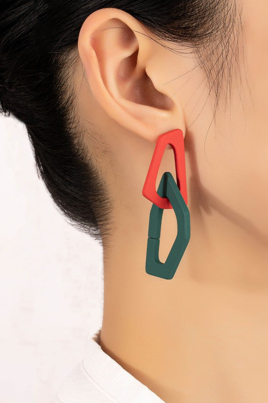 Shop Organic shape chunky link drop earrings, Earrings, USA Boutique