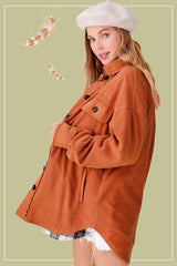 Women's Sunset Oversized Fleece Jacket Shacket | USA Boutique Clothing, La Miel, $ 59.00