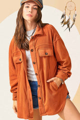 Women's Sunset Oversized Fleece Jacket Shacket | USA Boutique Clothing, La Miel, $ 59.00