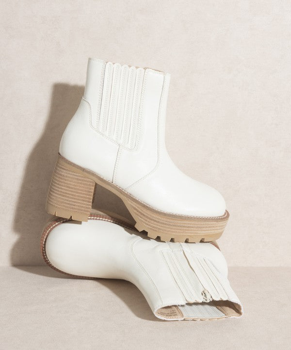 Shop OASIS SOCIETY Aubrey - Platform Paneled Boots For Women in Black / White, Boots, USA Boutique