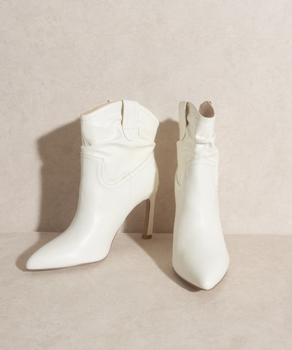 Oasis Society Kate - White Slim Heel Booties Boots