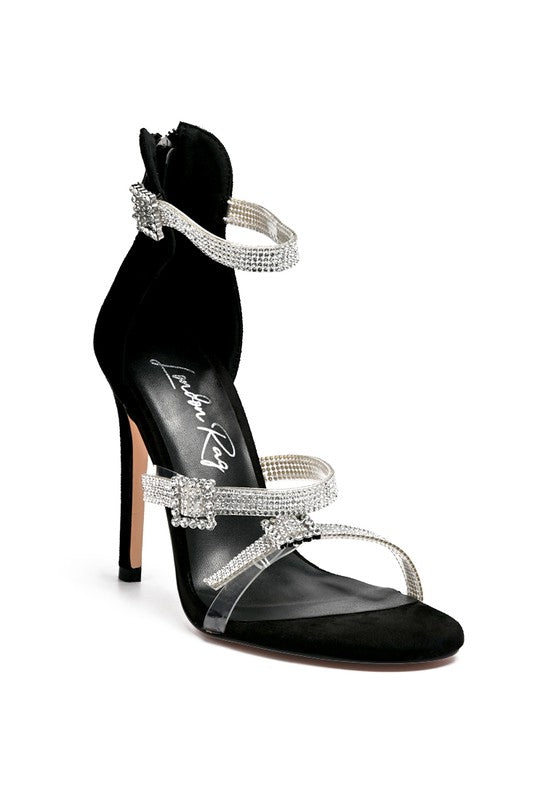 Shop Ines Crystal Studded Strappy Evening Party Heels Sandal | Womens Shoes, Heels, USA Boutique