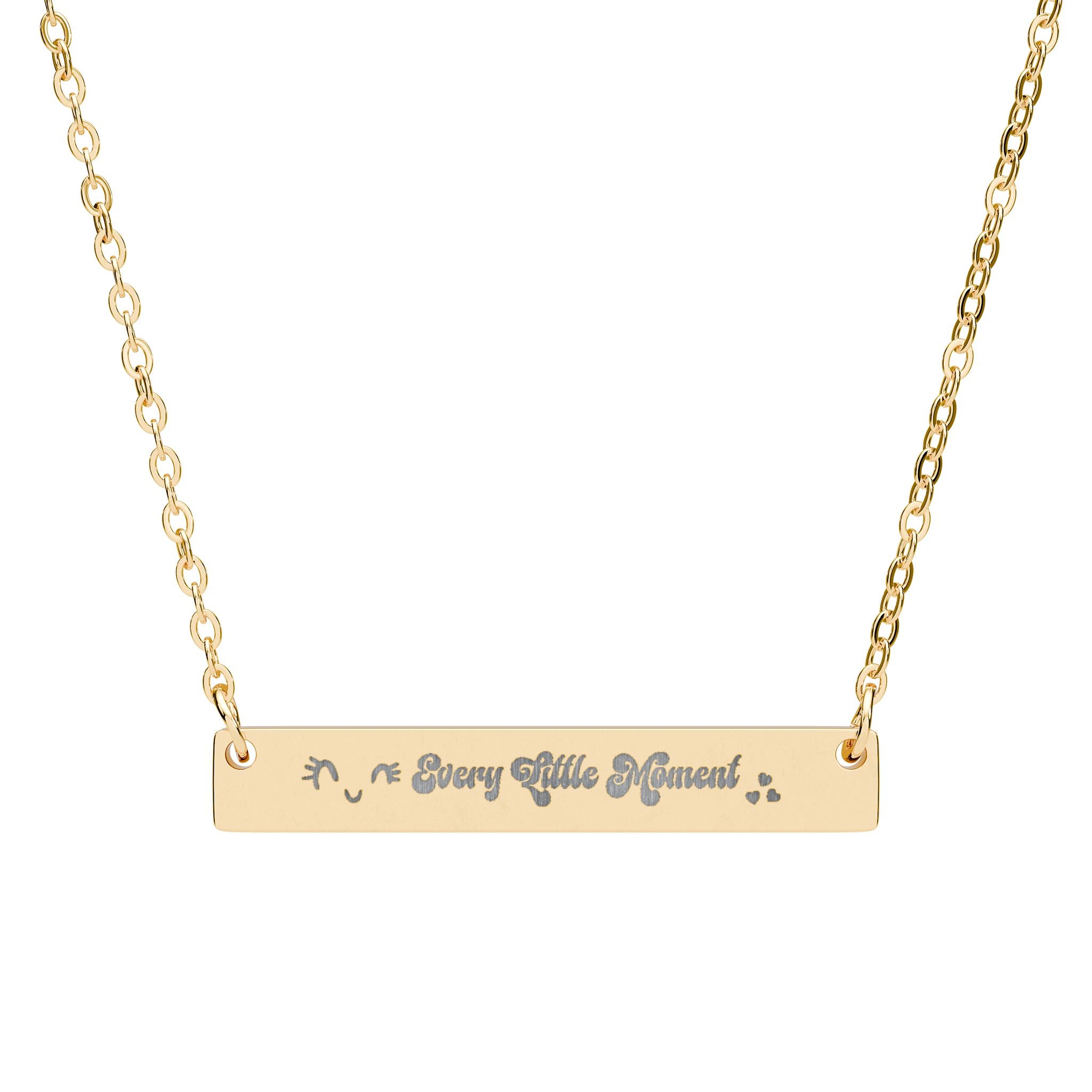 Engravable Horizontal Bar Necklace — Personalized Nameplate Pendant