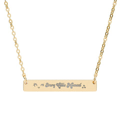 Engravable Horizontal Bar Necklace — Personalized Nameplate Pendant