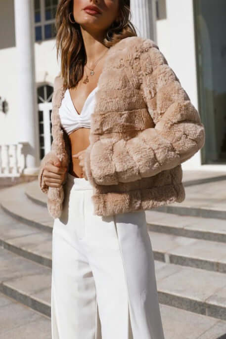 Faux Fur Cropped Jacket