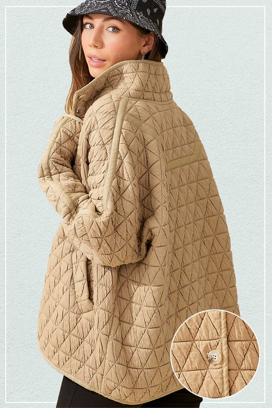 Shop Rosie Soft Slouchy Oversized Quilted Women's Jacket Boutique Clothing, Jackets, USA Boutique