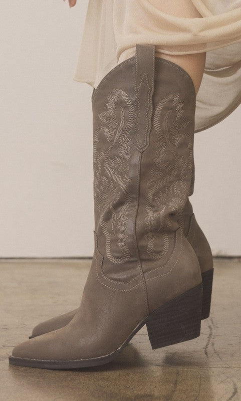 Shop Oasis Society Amaya - Classic Embroidery Western Boots For Women, Western Boots, USA Boutique