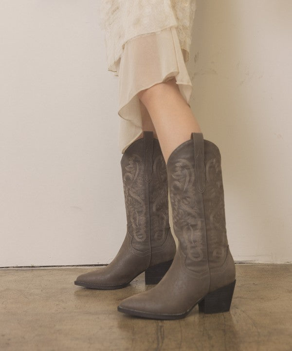 Shop Oasis Society Amaya - Classic Embroidery Western Boots For Women, Western Boots, USA Boutique