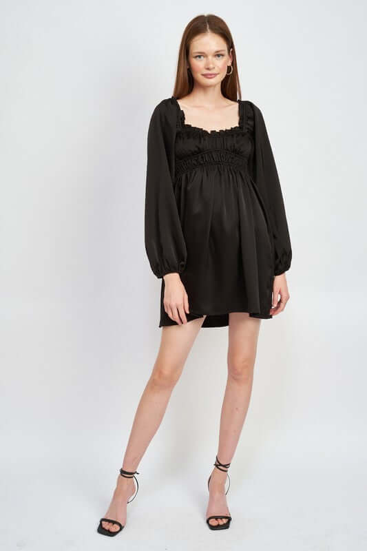 BABY DOLL MINI DRESS WITH RUFFLE DETAIL, Emory Park, $ 68.00