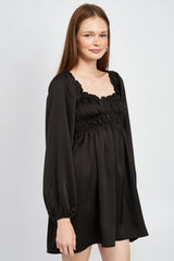 Shop Black Lavender Long Sleeves Ruffle BABY DOLL MINI DRESS | Fashion Boutique, Dresses, USA Boutique