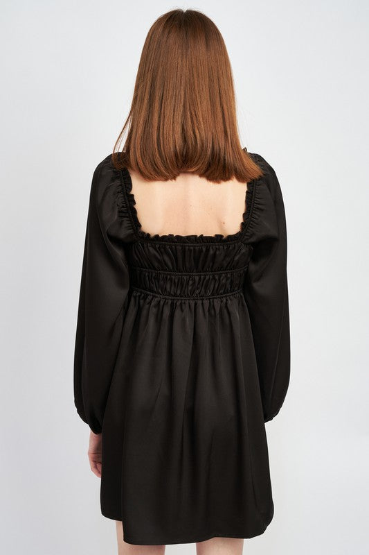 Shop Black Lavender Long Sleeves Ruffle BABY DOLL MINI DRESS | Fashion Boutique, Dresses, USA Boutique