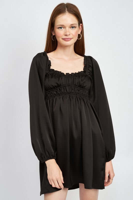 BABY DOLL MINI DRESS WITH RUFFLE DETAIL, Emory Park, $ 68.00