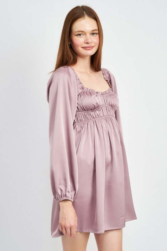 BABY DOLL MINI DRESS WITH RUFFLE DETAIL, Emory Park, $ 68.00