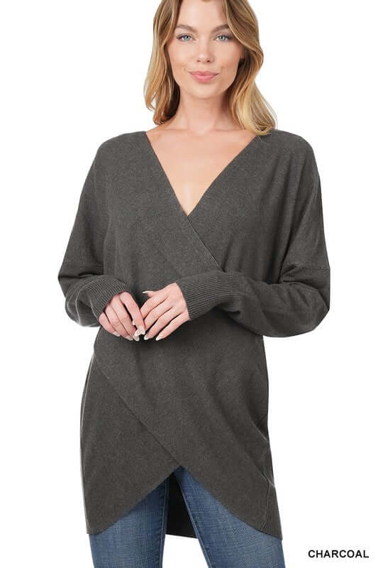 Cross Front Sweater, ZENANA, $ 48.95