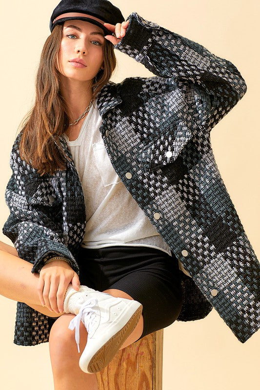 Shop Peyton Plaid Checker Jacket Shacket For Women | Boutique Clothing, Shackets, USA Boutique