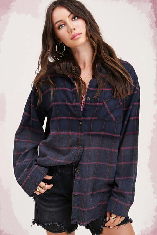 Kayla Vintage Plaid Checker Shirt