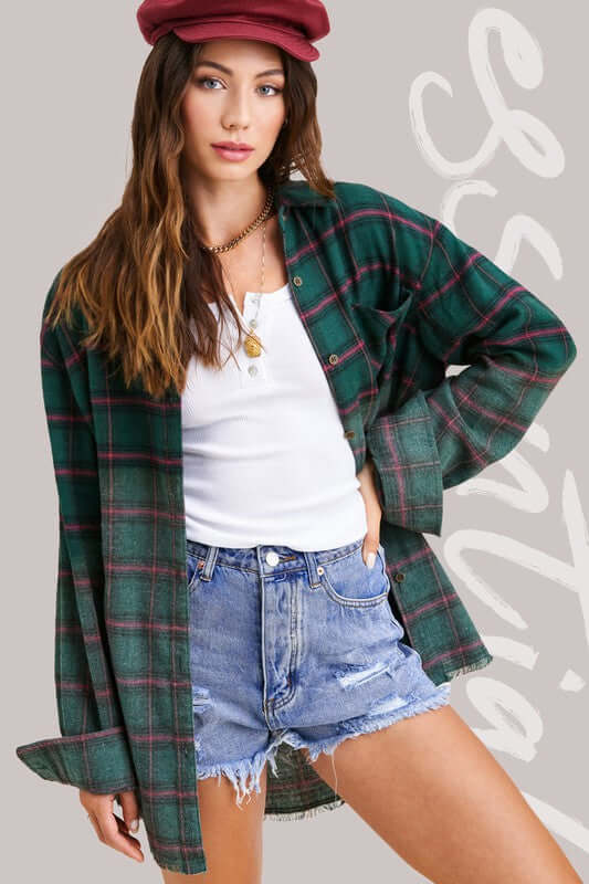 Kayla Vintage Plaid Checker Shirt