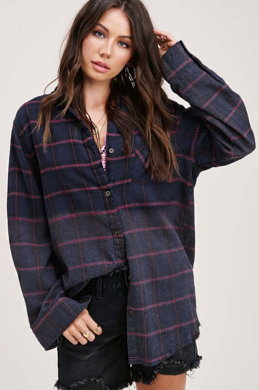 Kayla Vintage Plaid Checker Shirt