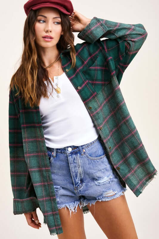 Kayla Vintage Plaid Checker Shirt