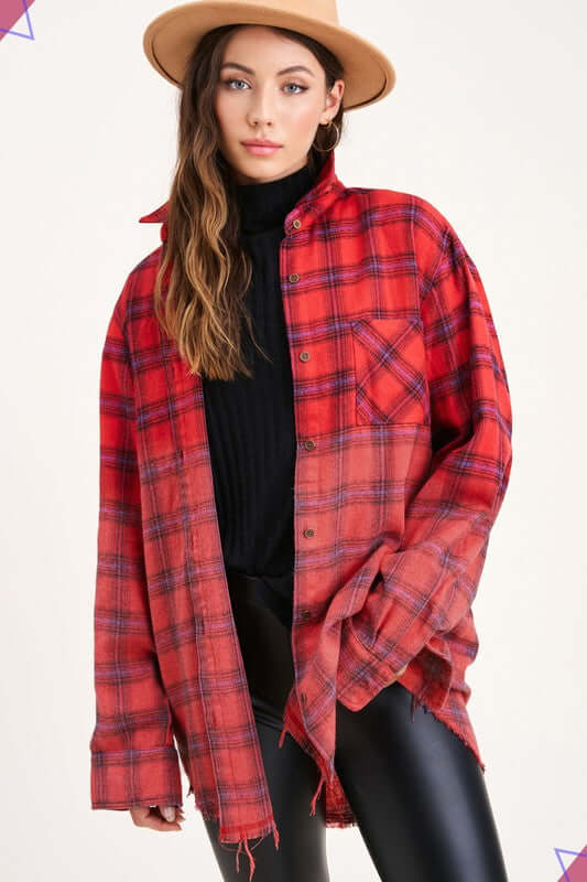 Kayla Vintage Plaid Checker Shirt