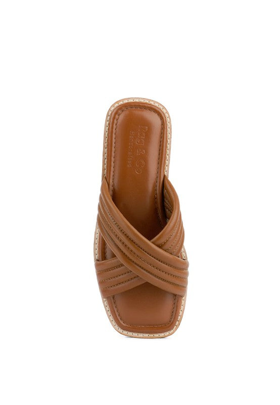 Shop EURA Quilted Leather Sandals Flats | Women's Boutique Shoes in USA, Slide Flats, USA Boutique