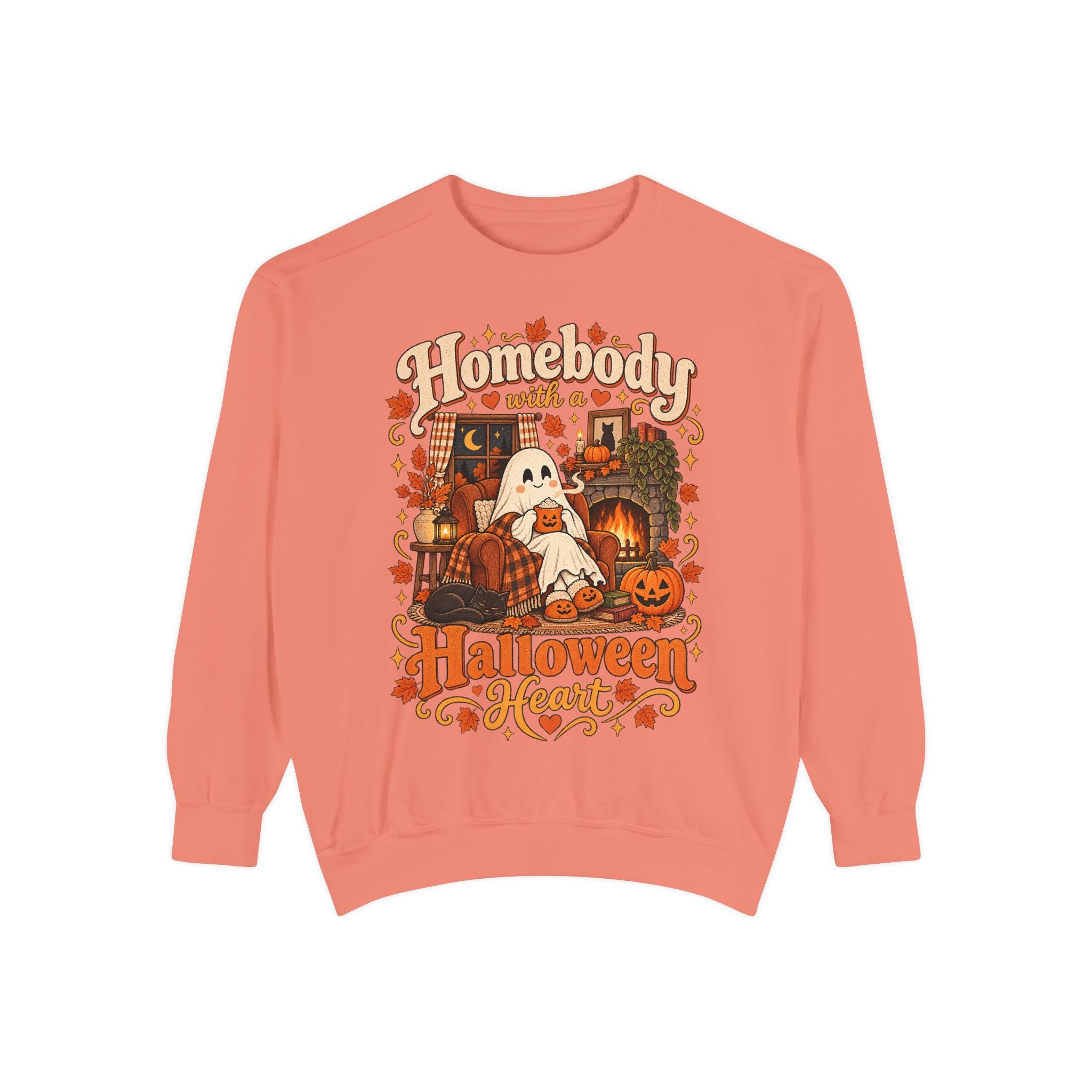 Homebody Halloween sweatshirt with ghost and pumpkin graphic product photo 14