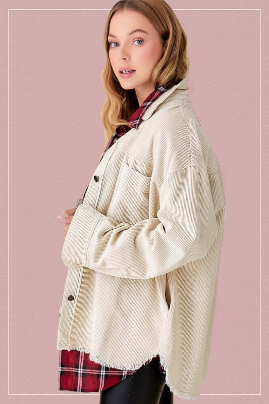 Daisy Corduroy Shacket Jacket