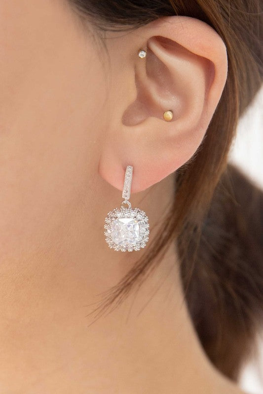 Shop Soigne Women's Halo Drop Sparkly Earrings Fashion Jewelry, Earrings, USA Boutique