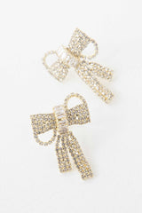 Shop Women's Crystal Bow Earrings - Gold | Shop Fashion Jewelry, Earrings, USA Boutique